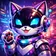 A vibrant and expressive avatar featuring an abstract character with a mix of warm and cool colors, designed for a friendly a
